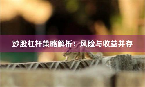 炒股杠杆策略解析：风险与收益并存